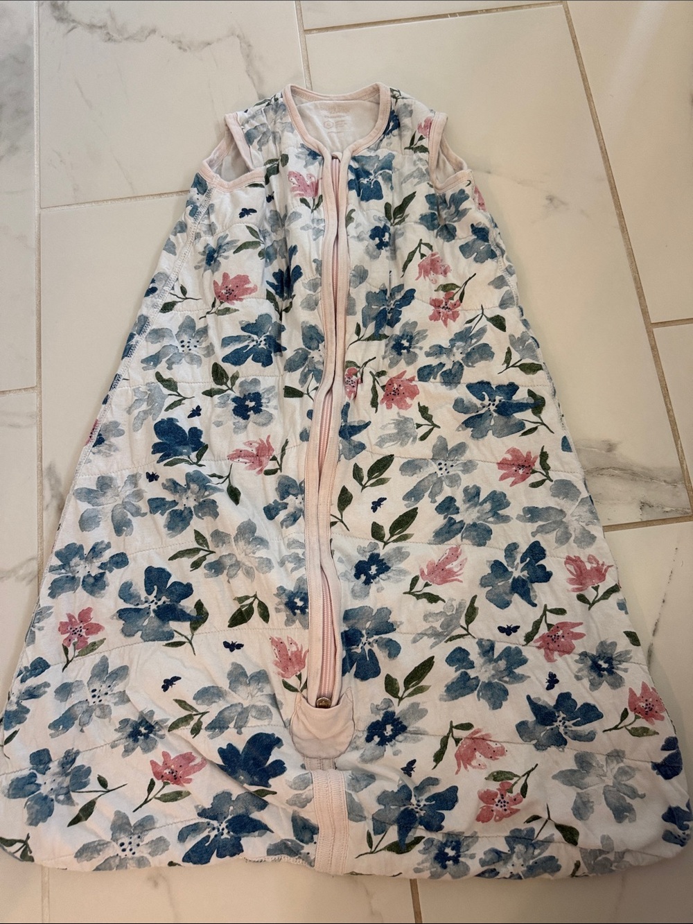 Floral Sleeveless Sleep Sack for Kids - Pink & Blue